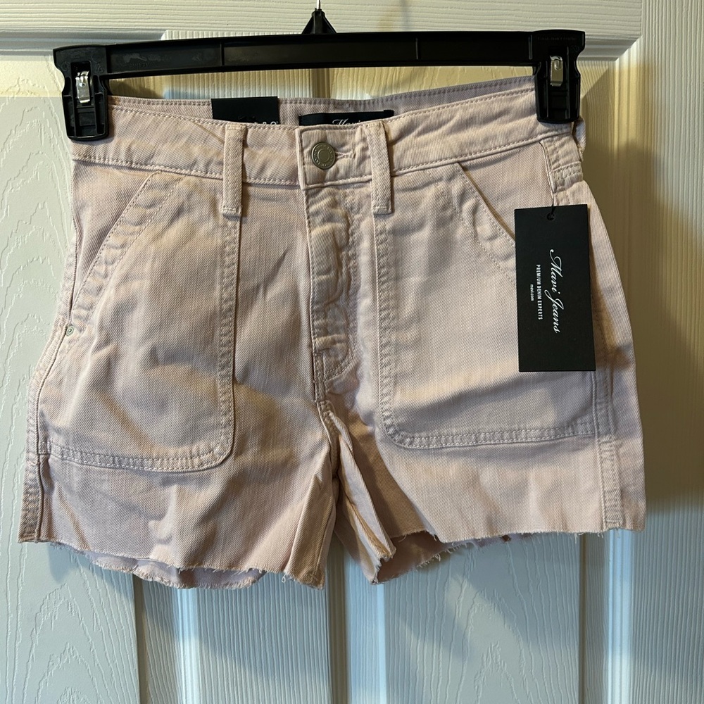 Mavi W24 Women's Light Pink Jean Shorts Candy High-Rise Raw Hem NWT